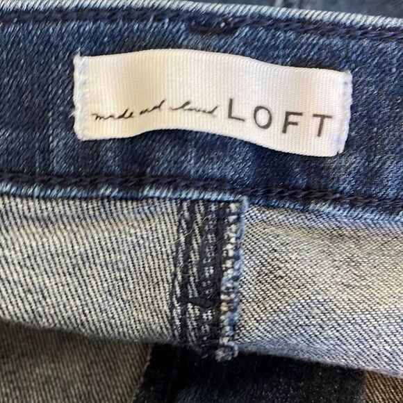 Ann Taylor Women’s Dark Wash Jean Shorts Side Tie size 30 - Picture 4 of 6